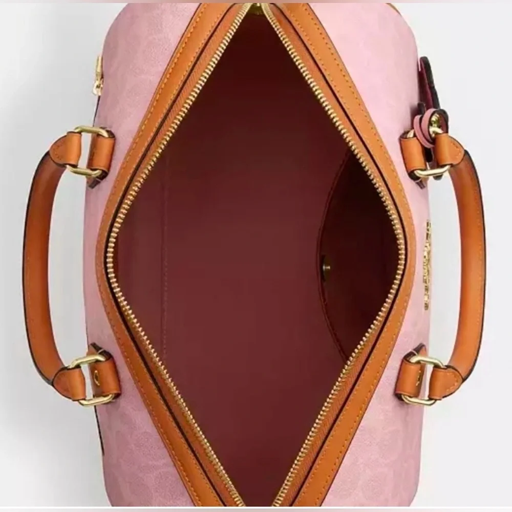 New Coach Large Rowan Powder Pink in Signature Canvas 2026 Release - Picture 13 of 15
